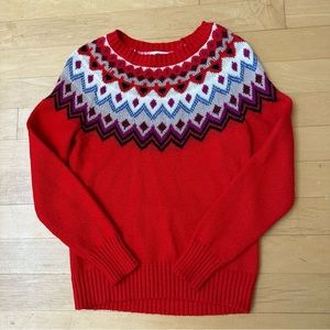 Old Navy - Red Fair Isle Sweater - Size SP